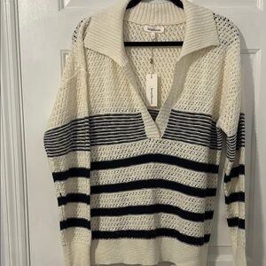 Heartloom Cream and Black Striped Sweater
